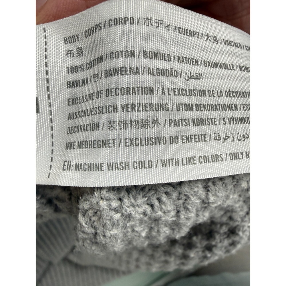 Hollister Cable Knit Pullover Sweater Womens L Gray V-Neck Casual CozyCore - Picture 10 of 16